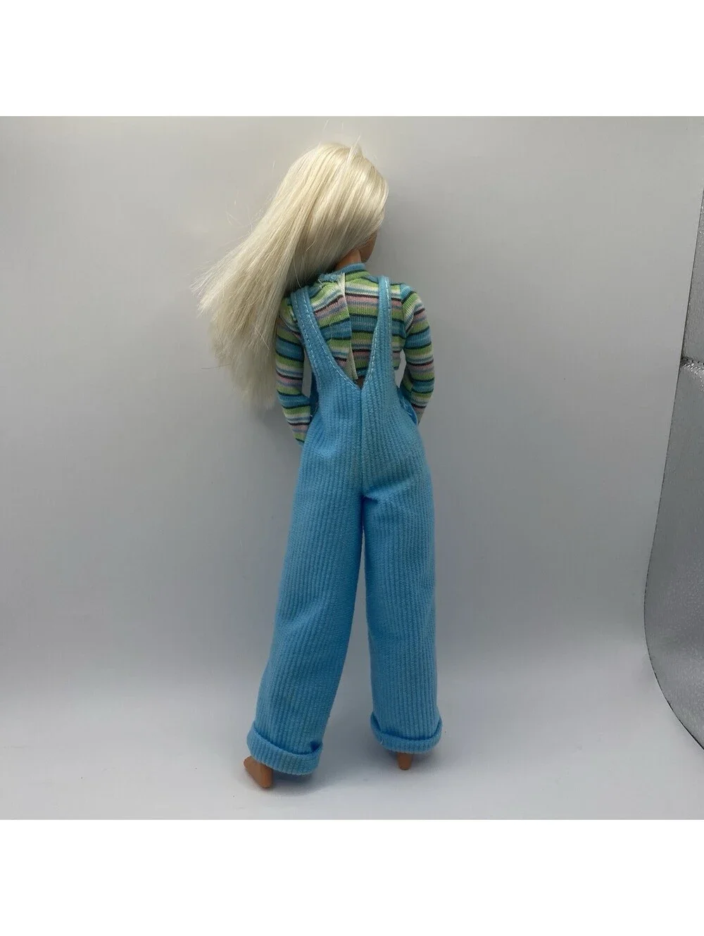 1997 Vintage Cool Blue Barbie Doll Overalls, Mattel #20122, Complete with Shoes
